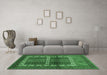 Machine Washable Southwestern Emerald Green Country Area Rugs in a Living Room,, wshtr437emgrn