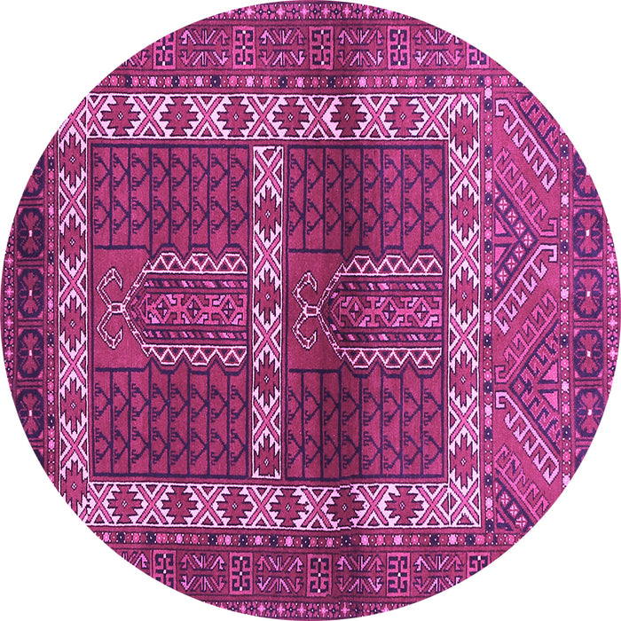 Round Machine Washable Southwestern Purple Country Area Rugs, wshtr437pur