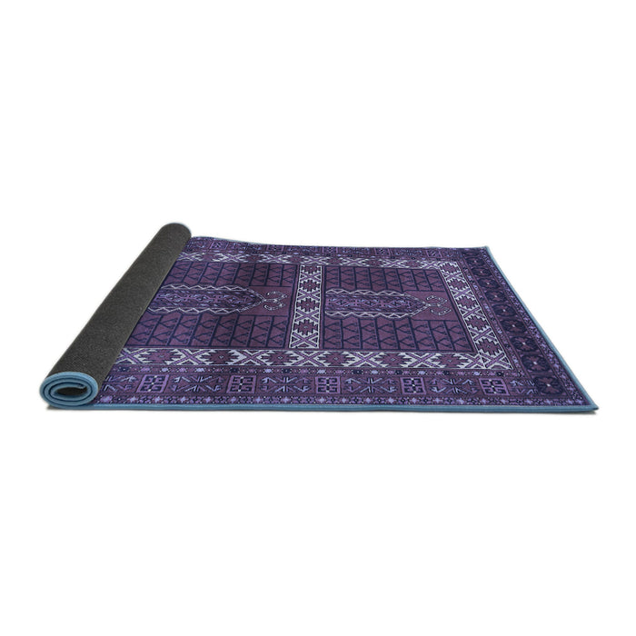 Sideview of Southwestern Blue Country Rug, tr437blu