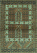 Machine Washable Southwestern Turquoise Country Area Rugs, wshtr437turq