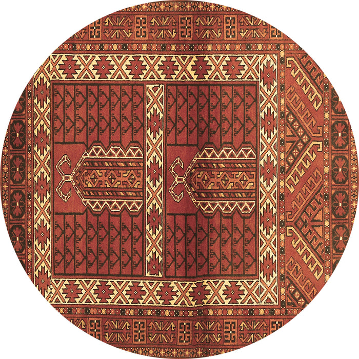 Round Southwestern Brown Country Rug, tr437brn