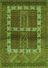 Serging Thickness of Machine Washable Southwestern Green Country Area Rugs, wshtr437grn