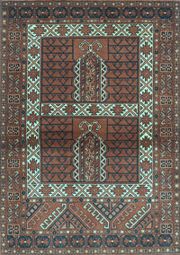 Southwestern Light Blue Country Rug, tr437lblu