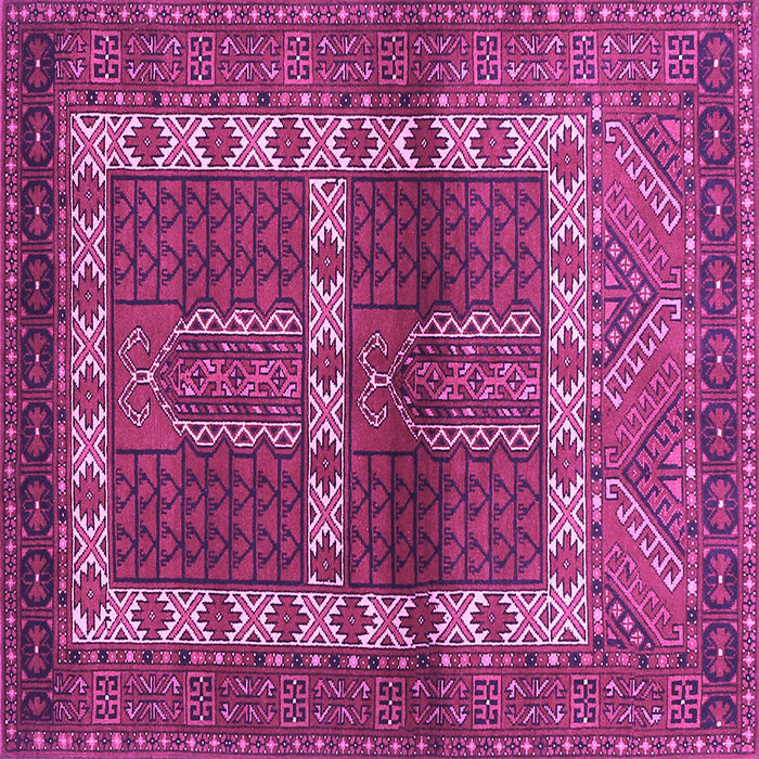 Square Machine Washable Southwestern Purple Country Area Rugs, wshtr437pur