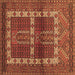 Square Southwestern Brown Country Rug, tr437brn