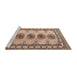 Sideview of Machine Washable Traditional Chestnut Brown Rug, wshtr438