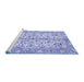 Sideview of Machine Washable Persian Blue Traditional Rug, wshtr4380blu