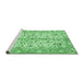 Sideview of Machine Washable Persian Emerald Green Traditional Area Rugs, wshtr4380emgrn