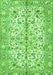 Serging Thickness of Machine Washable Persian Green Traditional Area Rugs, wshtr4380grn