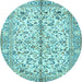 Round Persian Light Blue Traditional Rug, tr4380lblu