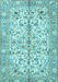 Machine Washable Persian Light Blue Traditional Rug, wshtr4380lblu