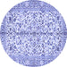 Round Persian Blue Traditional Rug, tr4380blu