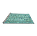 Sideview of Machine Washable Persian Light Blue Traditional Rug, wshtr4380lblu