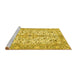 Sideview of Machine Washable Persian Yellow Traditional Rug, wshtr4380yw