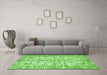 Machine Washable Persian Green Traditional Area Rugs in a Living Room,, wshtr4380grn