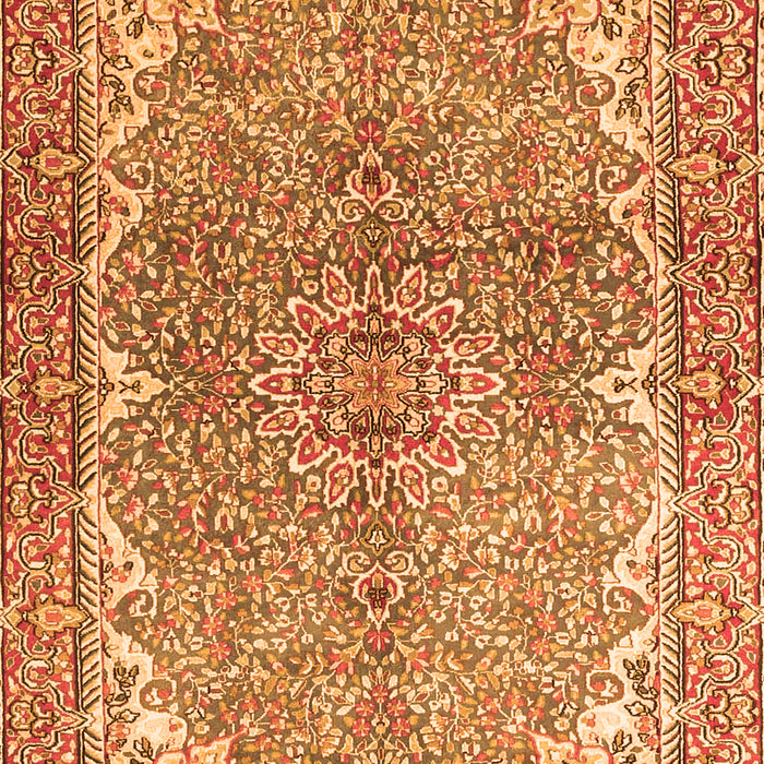 Serging Thickness of Machine Washable Persian Orange Traditional Area Rugs, wshtr4381org