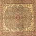 Square Persian Brown Traditional Rug, tr4381brn
