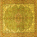 Square Persian Yellow Traditional Rug, tr4381yw