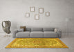 Machine Washable Persian Yellow Traditional Rug in a Living Room, wshtr4381yw