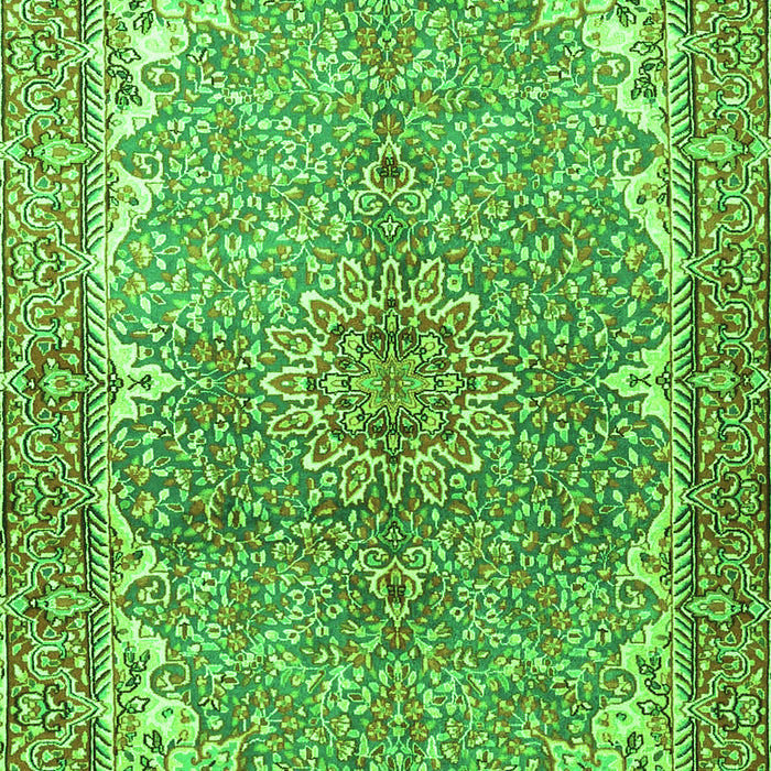 Serging Thickness of Machine Washable Persian Green Traditional Area Rugs, wshtr4381grn