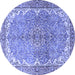 Round Persian Blue Traditional Rug, tr4381blu