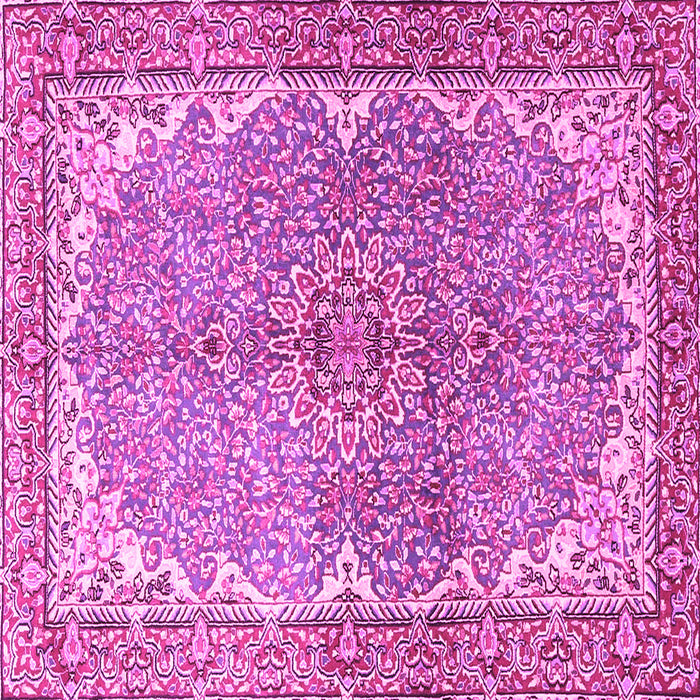 Square Machine Washable Persian Pink Traditional Rug, wshtr4381pnk