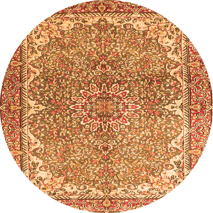 Square Persian Orange Traditional Rug, tr4381org