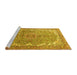 Sideview of Machine Washable Persian Yellow Traditional Rug, wshtr4381yw