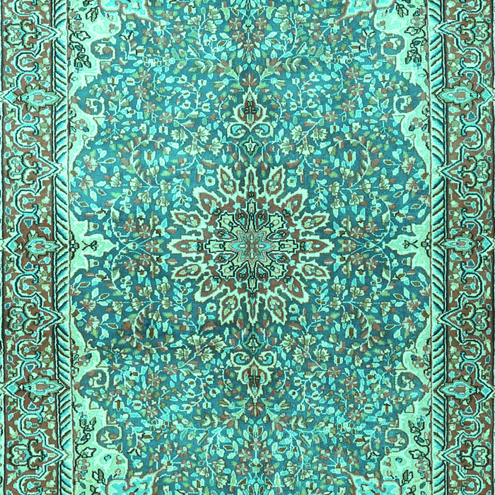 Machine Washable Persian Turquoise Traditional Area Rugs, wshtr4381turq