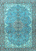 Machine Washable Persian Light Blue Traditional Rug, wshtr4381lblu