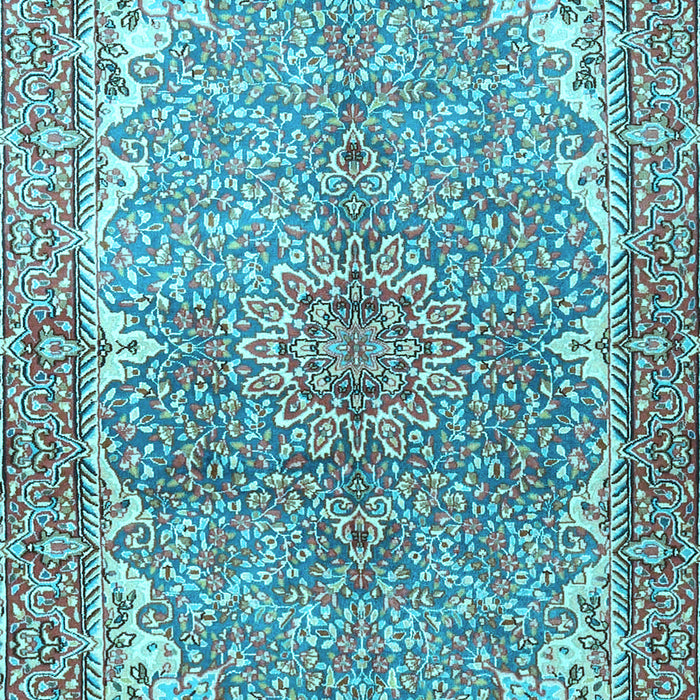 Machine Washable Persian Light Blue Traditional Rug, wshtr4381lblu