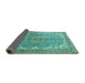 Sideview of Persian Turquoise Traditional Rug, tr4381turq