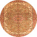 Machine Washable Persian Orange Traditional Area Rugs, wshtr4381org