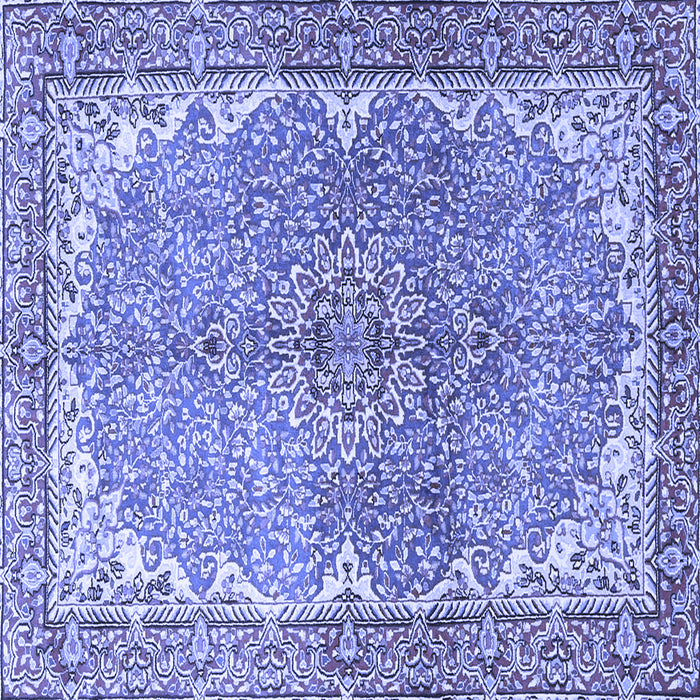 Square Machine Washable Persian Blue Traditional Rug, wshtr4381blu