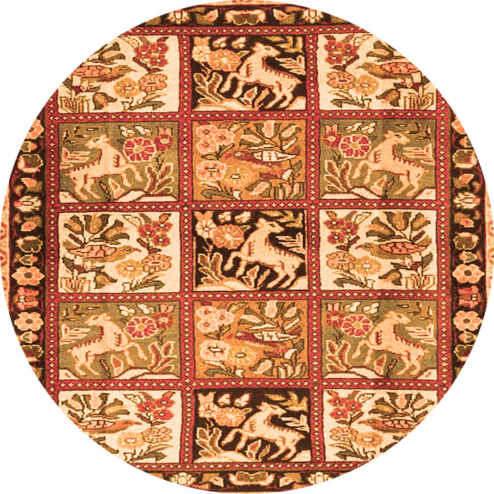 Square Persian Orange Traditional Rug, tr4382org