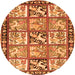 Square Persian Orange Traditional Rug, tr4382org