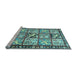 Sideview of Machine Washable Persian Light Blue Traditional Rug, wshtr4382lblu