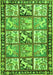 Serging Thickness of Machine Washable Persian Green Traditional Area Rugs, wshtr4382grn