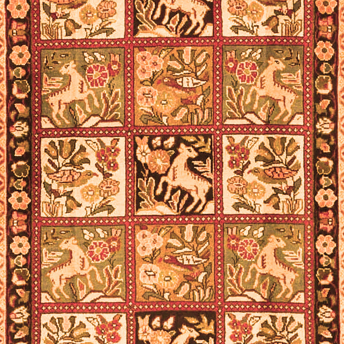 Serging Thickness of Machine Washable Persian Orange Traditional Area Rugs, wshtr4382org