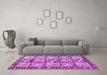 Machine Washable Persian Purple Traditional Area Rugs in a Living Room, wshtr4382pur