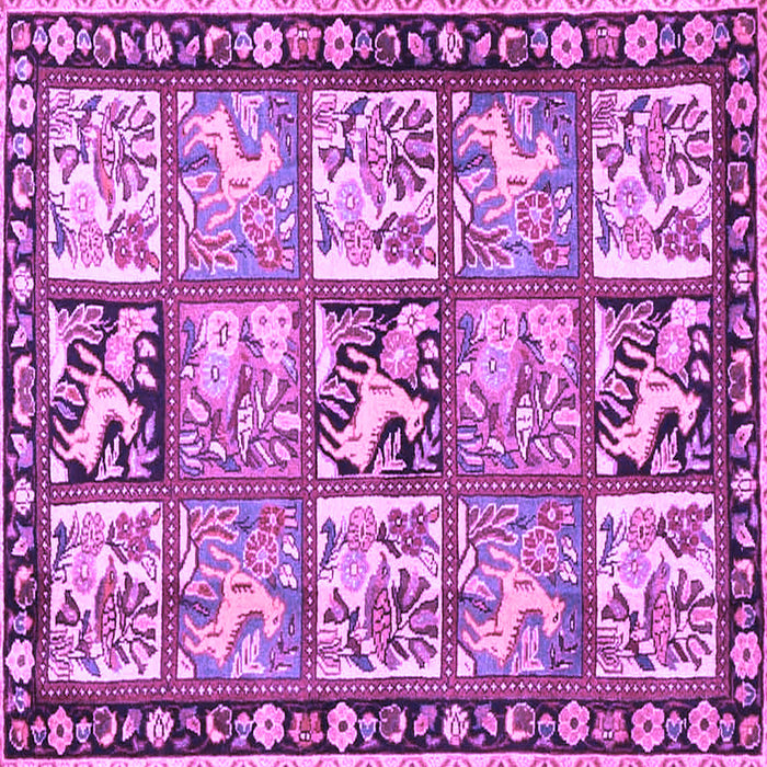 Square Persian Purple Traditional Rug, tr4382pur