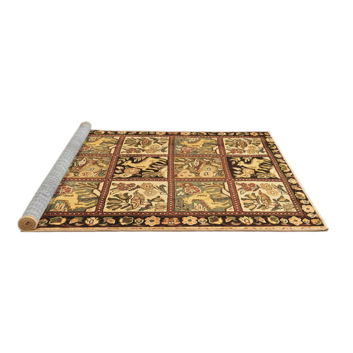 Sideview of Machine Washable Persian Brown Traditional Rug, wshtr4382brn