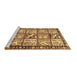 Sideview of Machine Washable Persian Brown Traditional Rug, wshtr4382brn