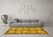 Machine Washable Persian Yellow Traditional Rug in a Living Room, wshtr4382yw