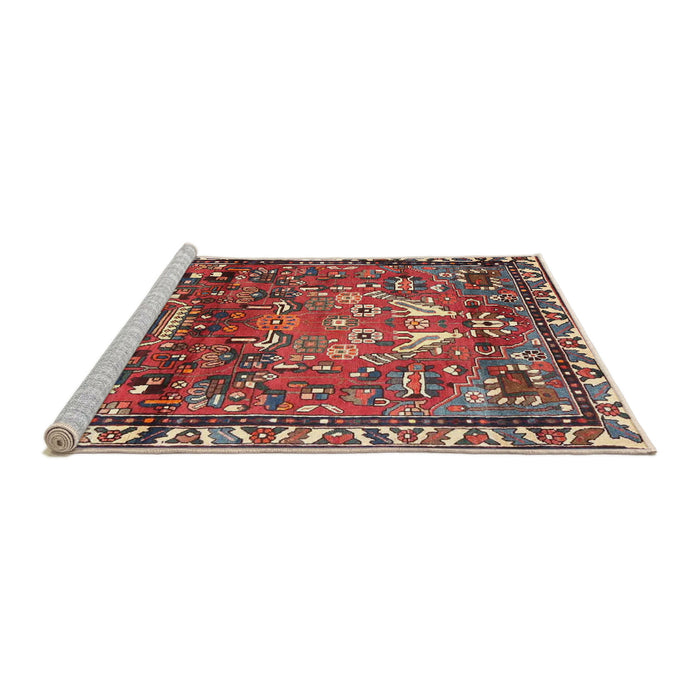 Sideview of Machine Washable Traditional Camel Brown Rug, wshtr4383