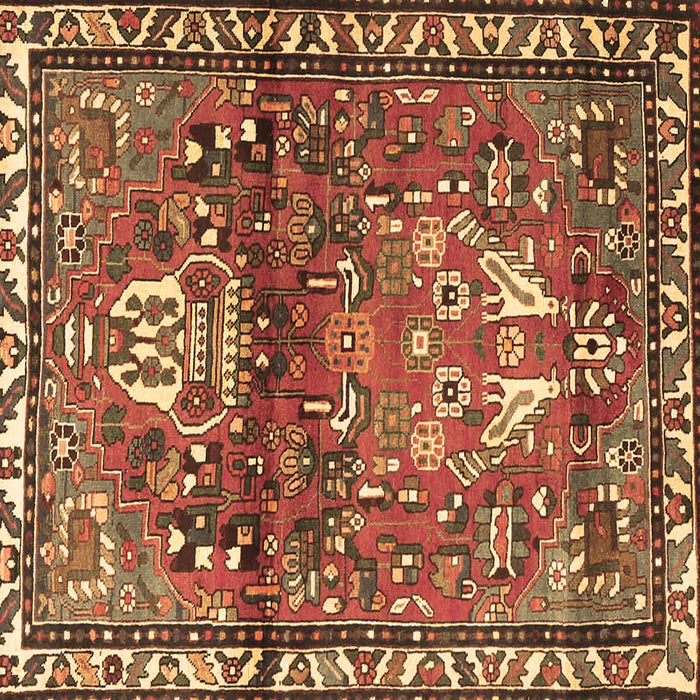 Square Persian Brown Traditional Rug, tr4383brn
