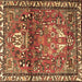 Square Persian Brown Traditional Rug, tr4383brn