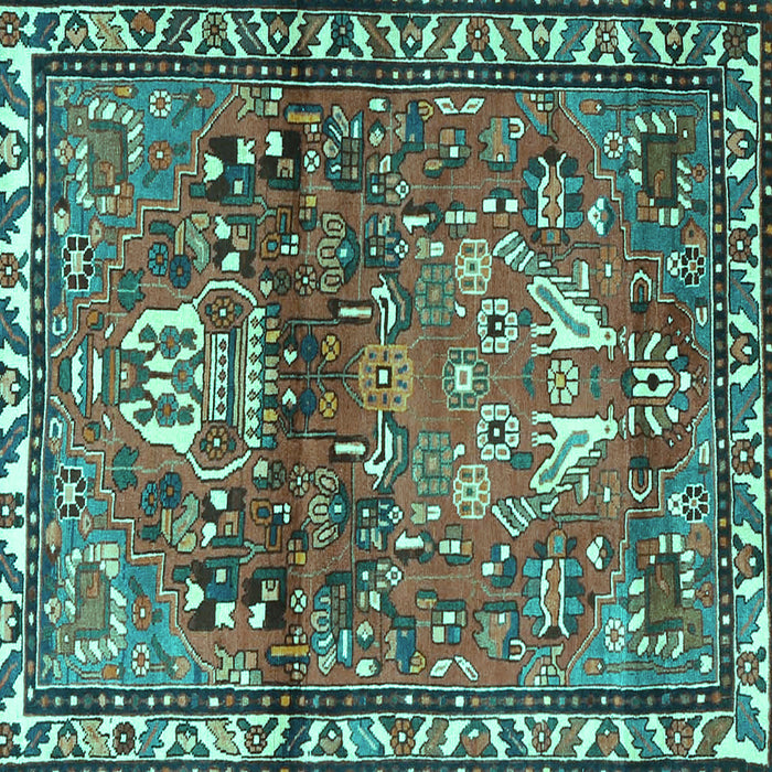 Square Persian Turquoise Traditional Rug, tr4383turq