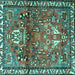Square Persian Turquoise Traditional Rug, tr4383turq