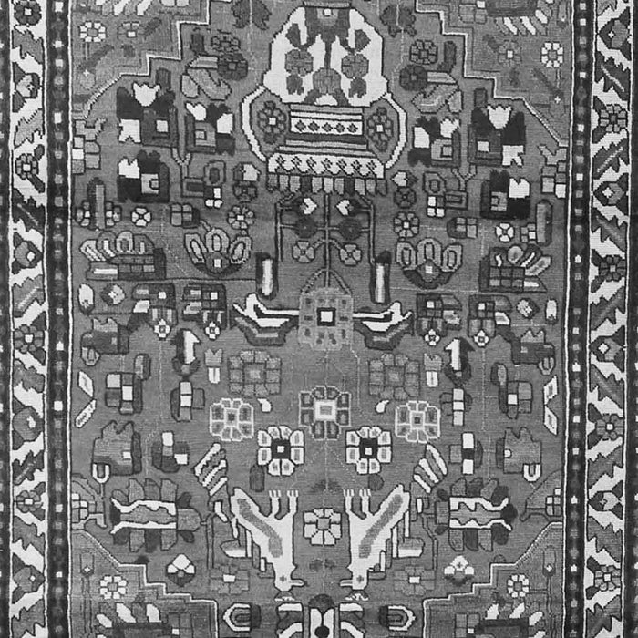 Serging Thickness of Machine Washable Persian Gray Traditional Rug, wshtr4383gry